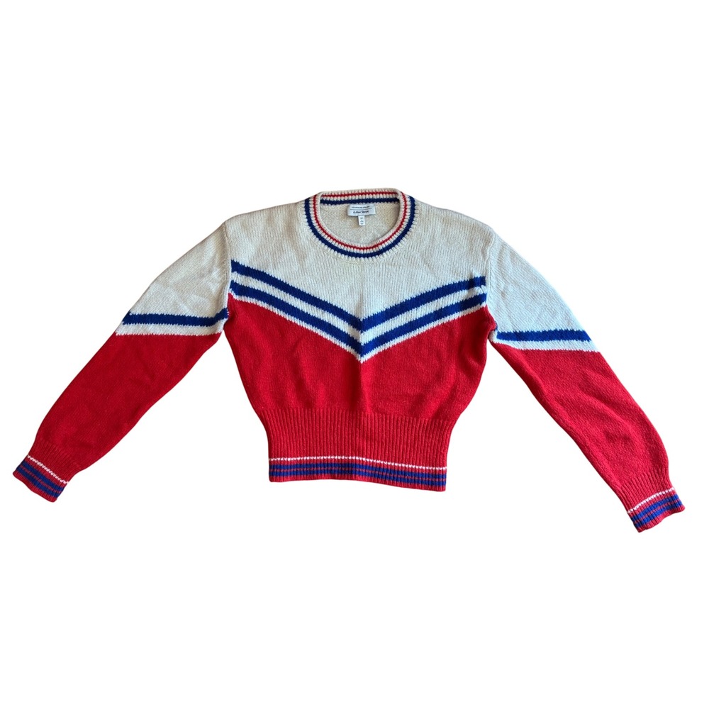 & Other Stories Chevron Wool Alpaca Blend Soft Knit Sweater S Preppy Retro Ski